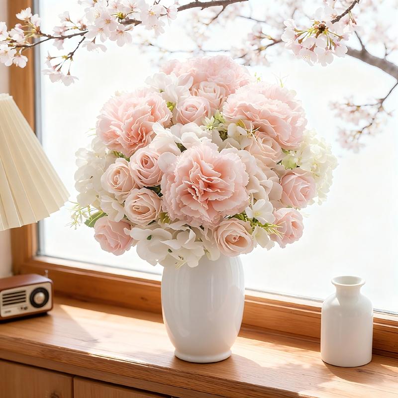 1/5pcs Silk Roses Carnation Artificial Flowers Wedding Party Vase Valentine's Day Home Decoration Accessory Garland Diy Gift Box