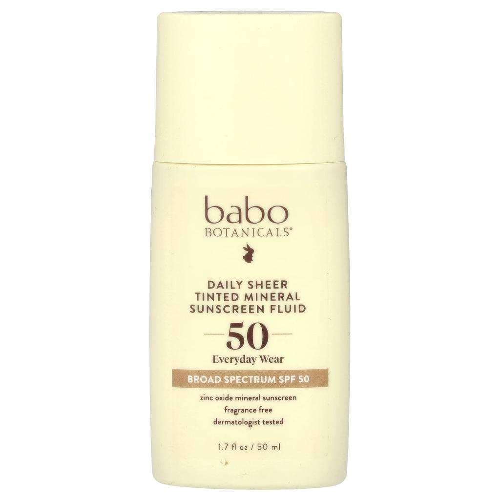Codzienny Mineralny Fluid Przeciwsłoneczny z Delikatnym Kolorem, SPF 50, Bezzapachowy, 50 ml (1.7 uncji płynu)