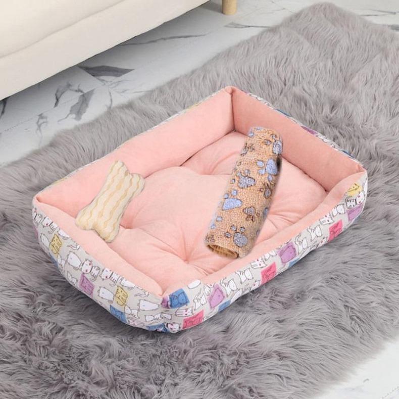 Soft Pet Bed Flannel Thickened Pet Fleece Dog House Soft Fleece Nest Dogs Baskets Mat Puppy Kennel For Cat Breathable Pets Bed