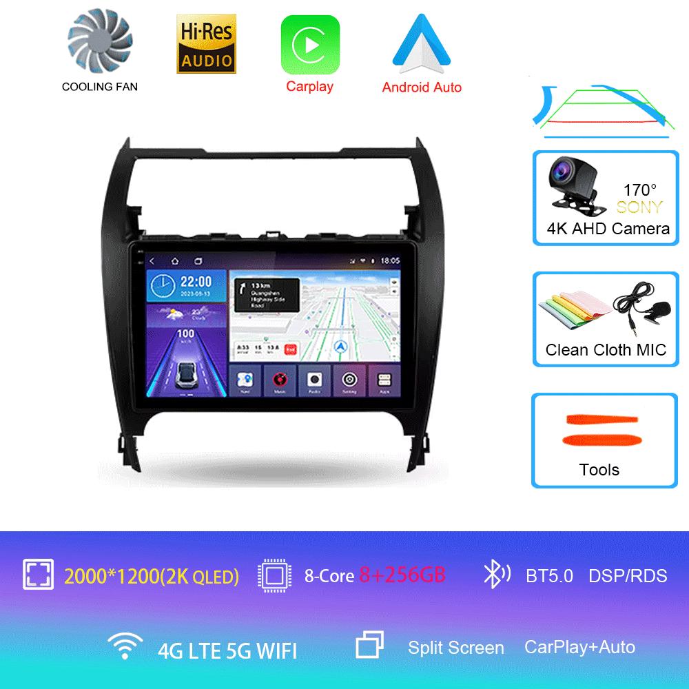 Car Radio Android 14 Carplay Auto For Toyota Camry 7 XV 50 55 2012 - 2017 Navigation GPS Multimedia Player video Stereo WIFI+4G