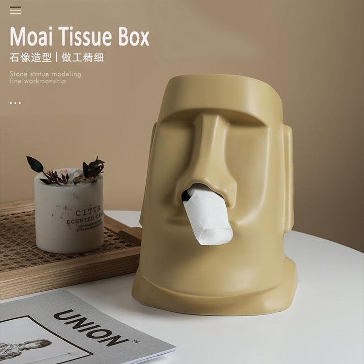 Ceramic Moai Statue Tissue Box Creative Home living Room Table