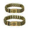 Unisex Tibetan Inspired Brass Bangle With Cultural Symbolism And Adjustable Fit Traditional Blessing Accessory