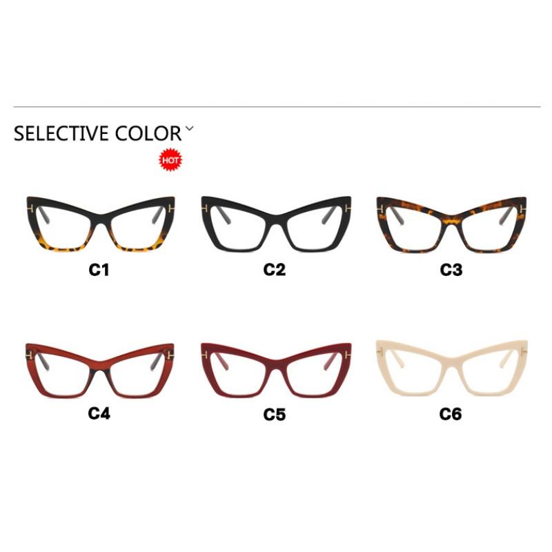 Women's Glasses T-word Cat Eye Glasses, Fashionable Large-frame Glasses