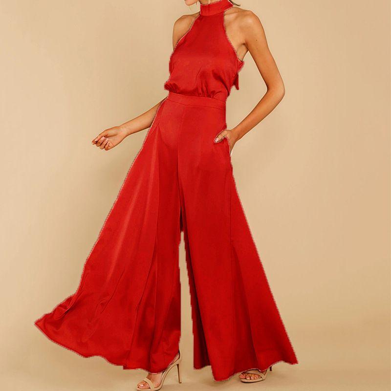 

Women s off-Shoulder Casual Jumpsuit Women s 2022 Spring and Summer off-Shoulder Jumpsuit European and American Style Red XL