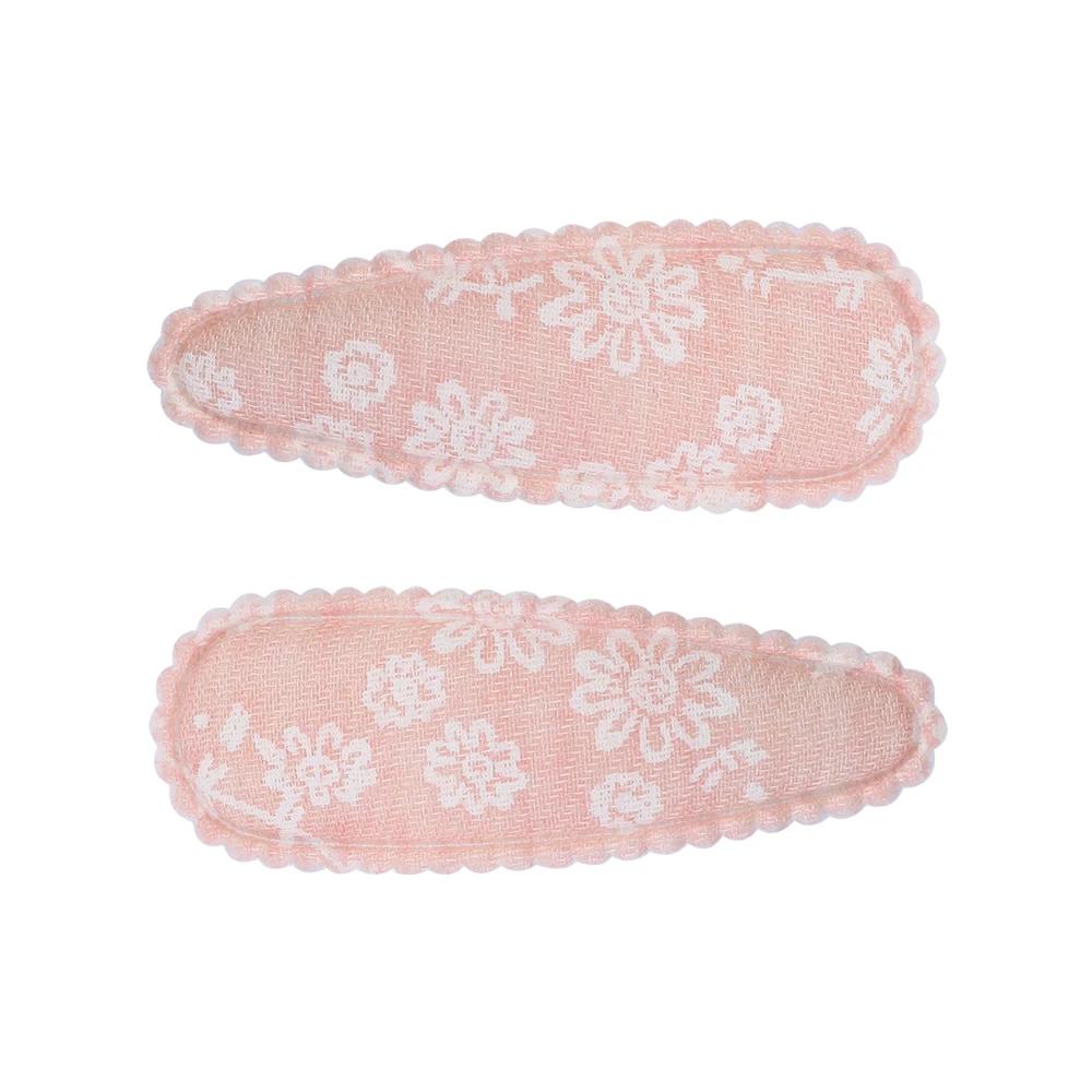 2 Stück/Set Bedruckte BB Haarspange Haaraccessoires Handgefertigt Leinwand Blume Haarspange Mädchen Süße Haarspangen Kopfschmuck Geschenk