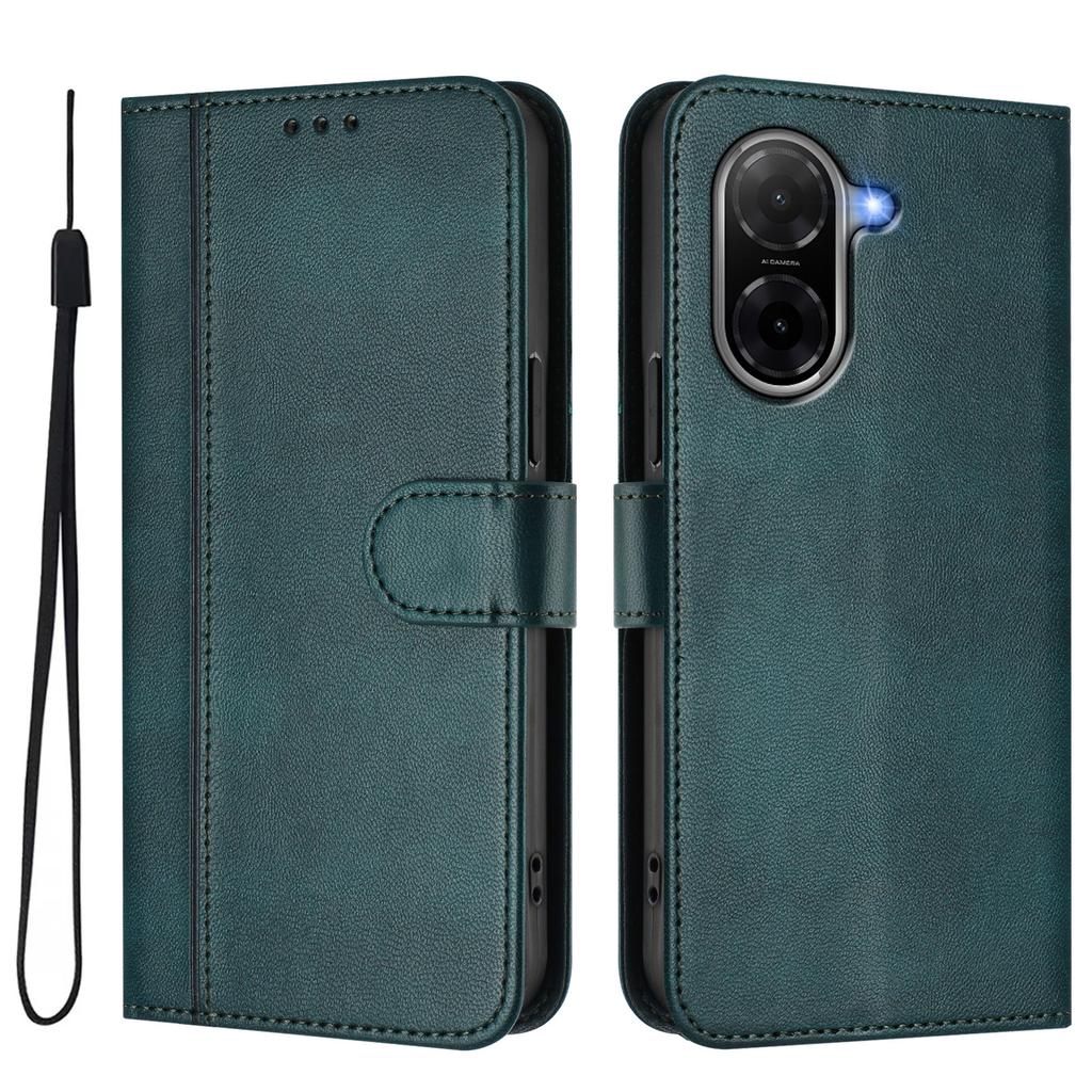Pour Xiaomi Poco C71 4G/Redmi A5 4G (171,7 mm) Étuis Portefeuille Support Texture Rétro Cuir Housse de Téléphone avec Lanière