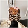Hello Kitty Fashionable Unisex Nylon Crossbody Bag With Leopard Pattern And Inner Phone Slot For Daily Use
