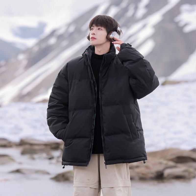 

Men s Winter Down Jacket: Warm, Thick Stand-Up Collar, Youth & Business Style. 3XL білий