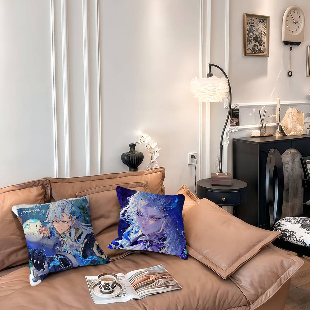 Neuvillette Genshin Impact Pillow Case Removable Washable Cushion Cover – All-Season Soft Linen