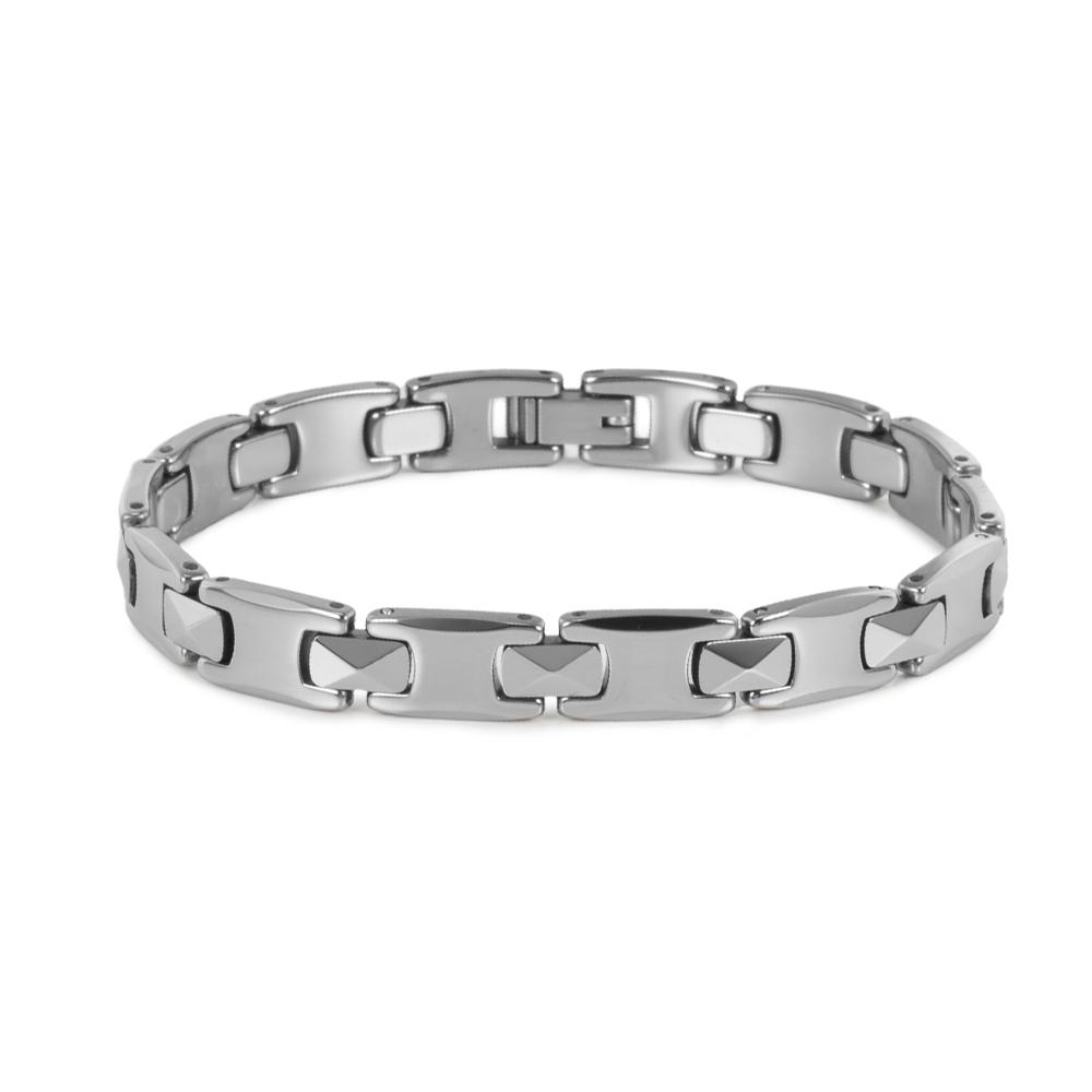 Vinterly Tungsten Carbide Bracelets Men Scratch-proof 10mm Wide Chain Link Jewelry Waterproof Silver-color Metal Shiny Polished