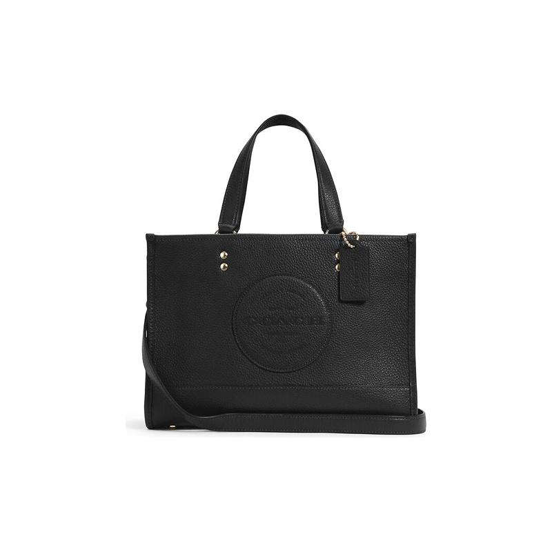 Coach Dempsey 29 Pebble Leather Tote Bag Women Tote Bags Black C2004-IMBLK
