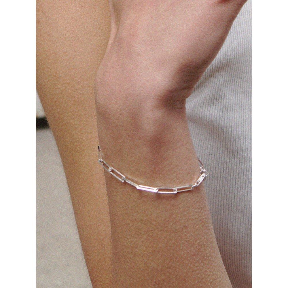 

Simple Square Chain Bracelet Silver 19cm