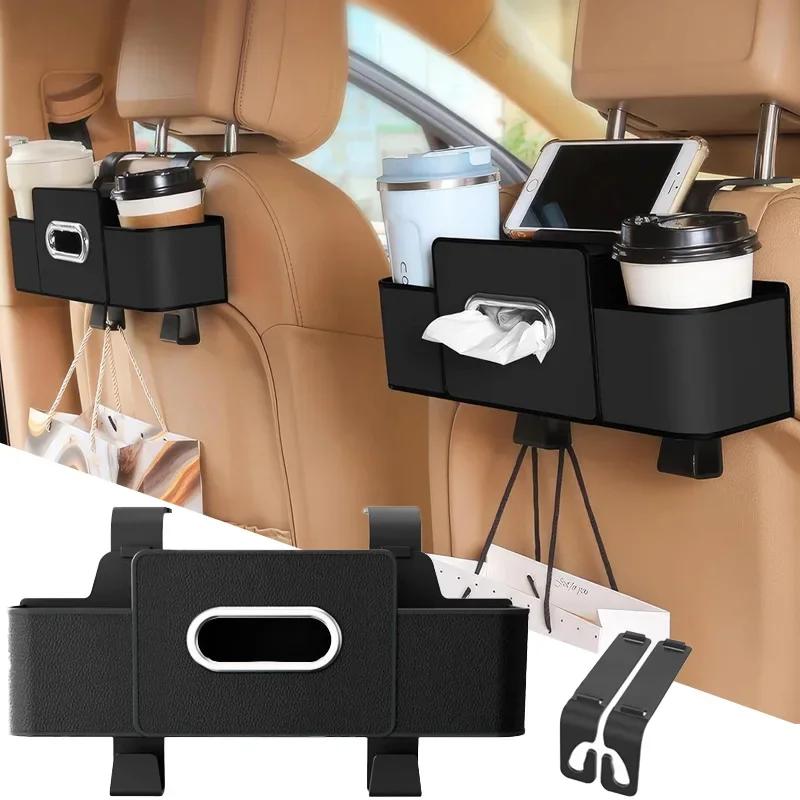 3-in-1 Car Multifunctional Organizers, Car Seat Back Storage Box with Tissue Holder, Back Seat Car Organizer for Kids and Travel