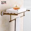 Antique Brass Bathroom Towel Rack & Accessories Set