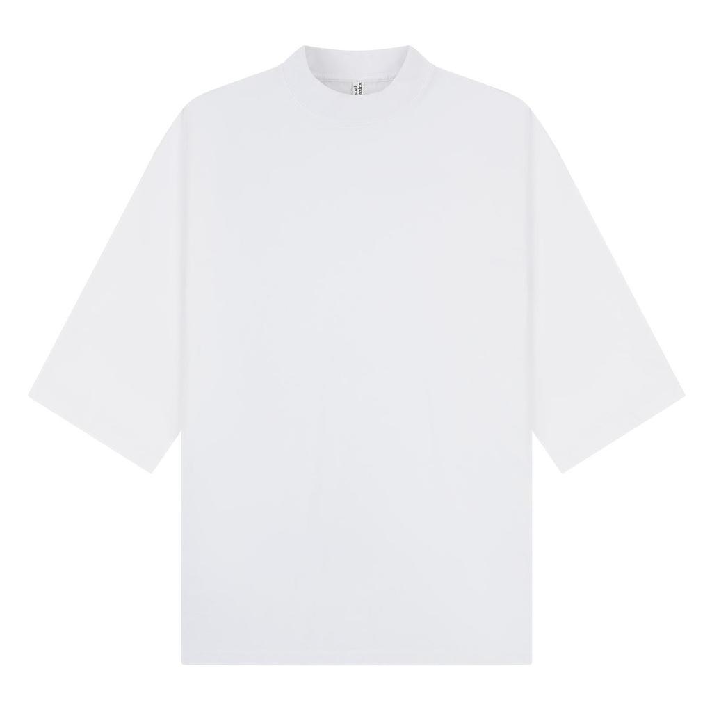 Casual Classics Unisex Adult Combed Ringspun Cotton Extended Neckline Oversized Short-Sleeved T-Shirt