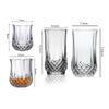 215ml/250ml/310ml/360ml Whiskey Glass Creative Diamond Relief Wine Glass Party Bar Drinking Tools Cocktail Glass Water Bottle