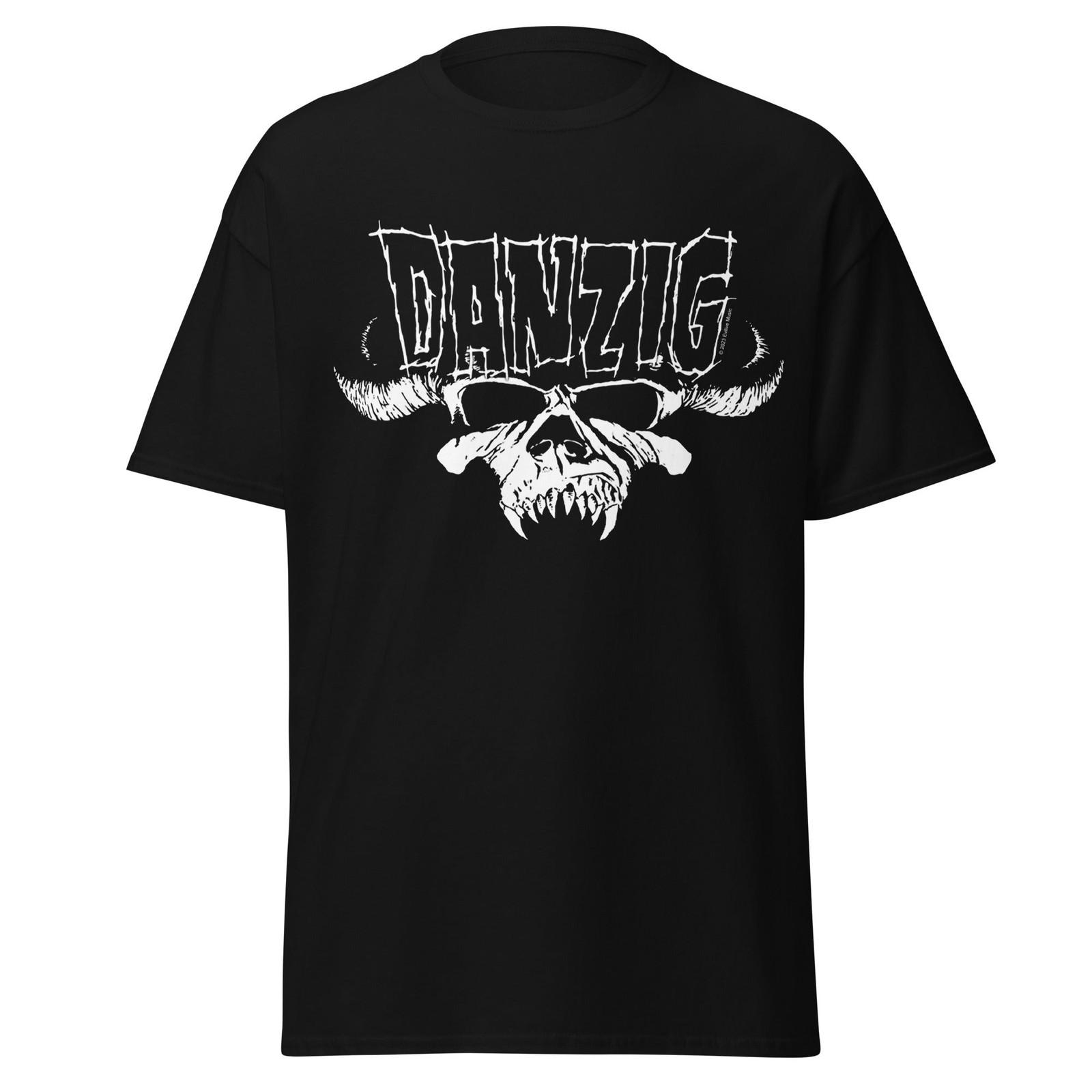 Stakes Danzig Logo Skull Jumbo Print T-Shirt T-Shirt Black New S