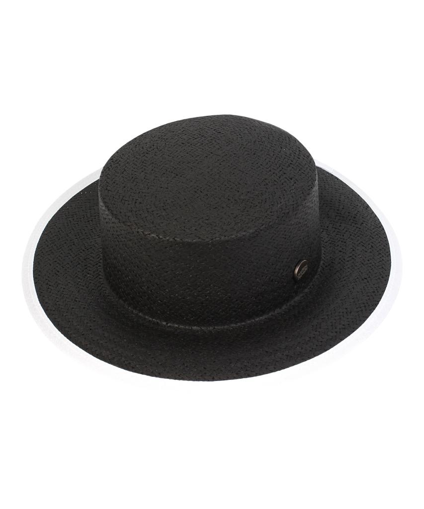 Yunibeosyeolkemiseuteuli Edge Taping Black Simple Panama Hat Panama Hat