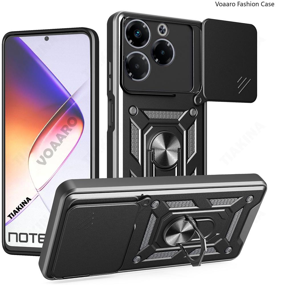 Slide Lens Funda for Infinix Note 40X 5G Case for Infinix Smart 8 Plus Hot 40i 40 Pro 4G Armor Case Magnetic Ring Stand Cover