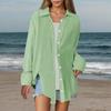 Damesblouse Kraag Lange Mouwen Knoopsluiting Blouses Tops Effen Kleur Losse Pasvorm Makkelijk te Onderhouden Gekreukelde Blouse