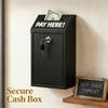Money Cash Drop Box with Lock, Metal Donation and Suggestion Box Wall Mounted Garden Mailbox for Farm or Office,Home,Outdoor