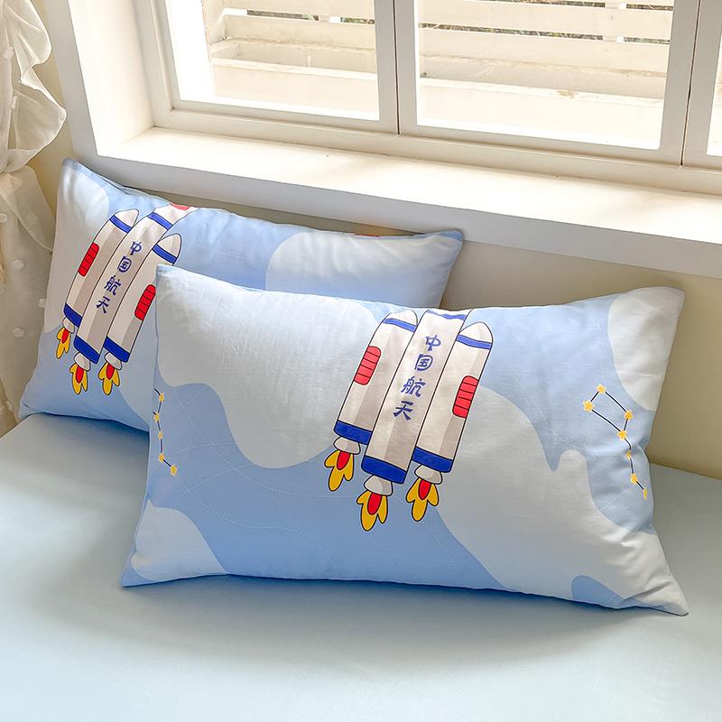 100% Cotton Pillow Cover Cartoon Print Pillowcase Rectangle Cushion Cover 48x74cm Pillowslip 2pcs Pillow Case funda almohada