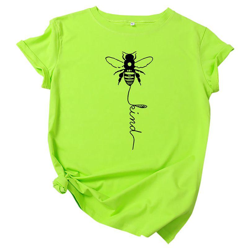 Women's Bee Printed Crew Neck T-shirts Featuring Soft Cotton Fabric For Comfort