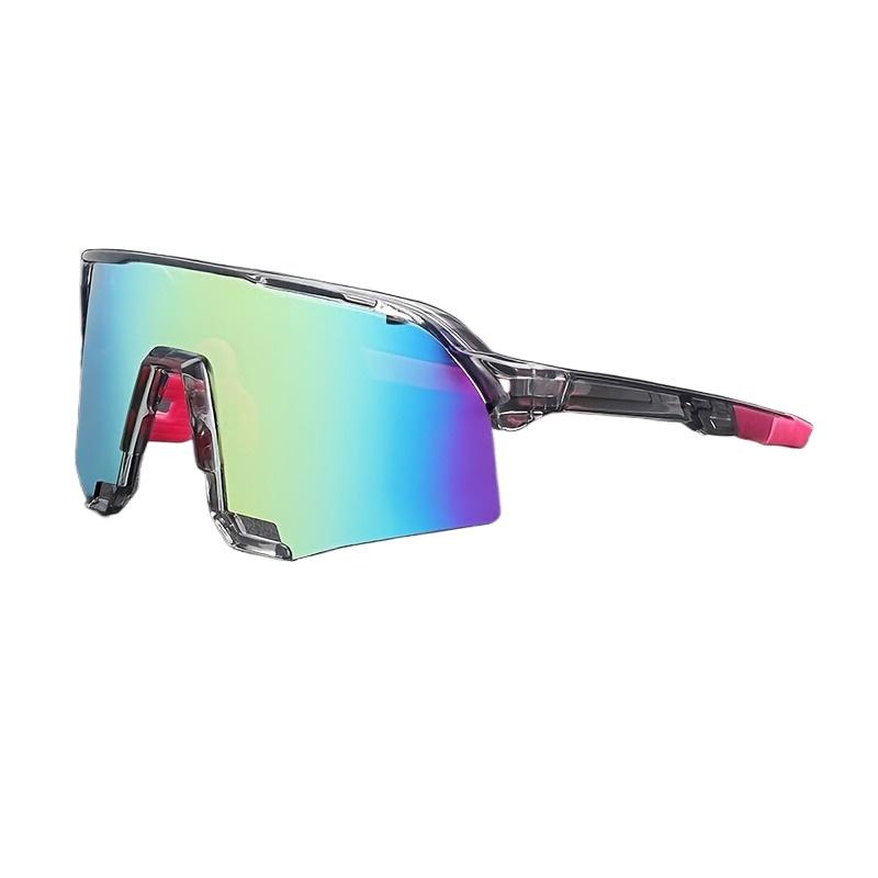 1pcs of Y2K style oversized half frame fashion glasses for both men and women - Rainbow gradient mirror fashion accessory