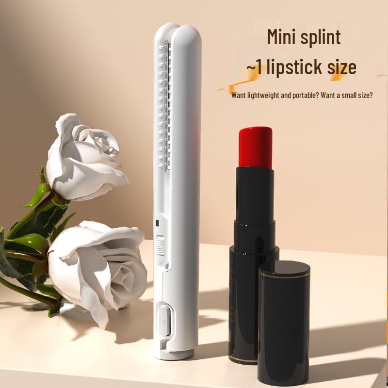 USB Mini Straightener & Curler: Dual-Use, Wireless, Portable Hair Tool for Outdoor Use