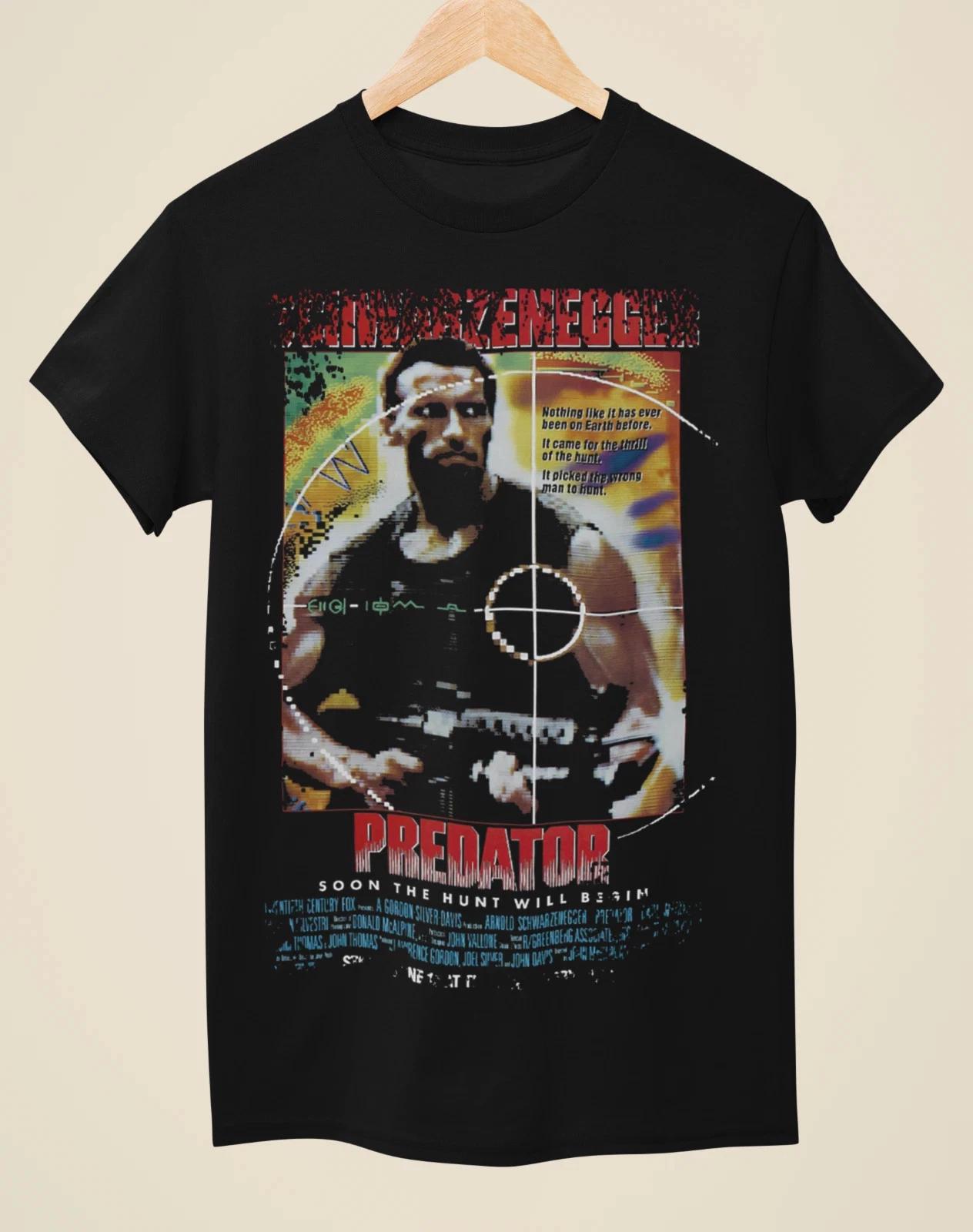 Predator Movie Poster Inspired Black T-Shirt FOR FAN XXXL