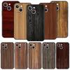 Carved Wood Phone Case For iPhone Apple 14 13 12 11 Pro Max Mini 7 8 Plus XR XS X SE 2020 Black Silicone Cover Coque Funda