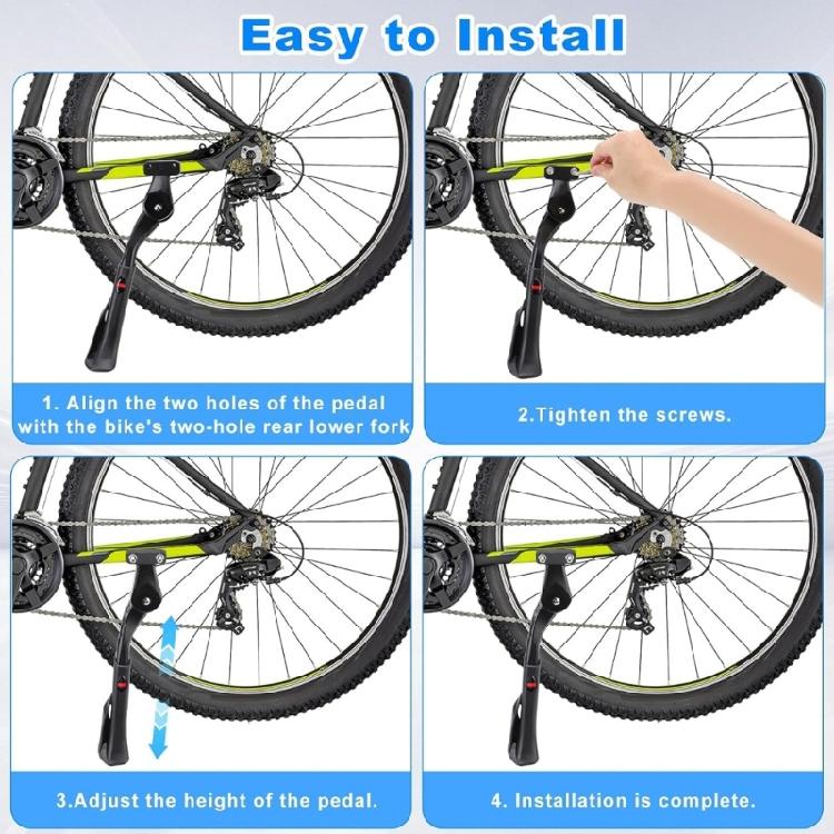 Adjustable Bicycles Kickstand Stand Side Rear Parking Rack Aluminum Alloy Road Bike Kickstand Parking Stand Enduring