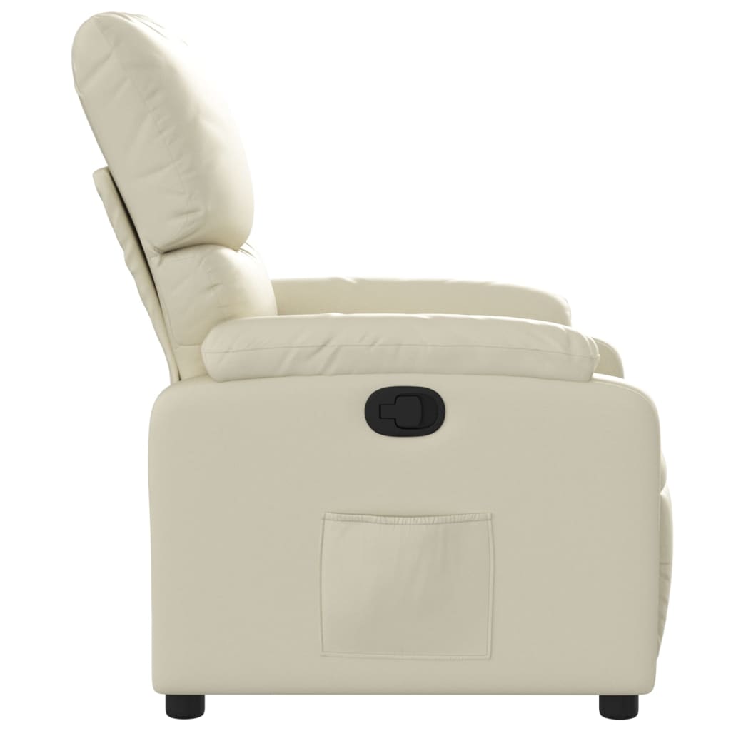 Relax Chair In Cream Synthetic Leather