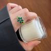 Cute Green Five Petals Flower Ring For Women Glue Dispensing Adjustable Open Ring Handmade Zircon Unisex Accessories Girl Gift