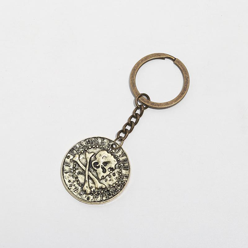 Fashion Uncharted 4 Drake Skull Necklace Mens Game Jewelry Leather Rope Cord Chain Charm Pendant Keychain Gifts