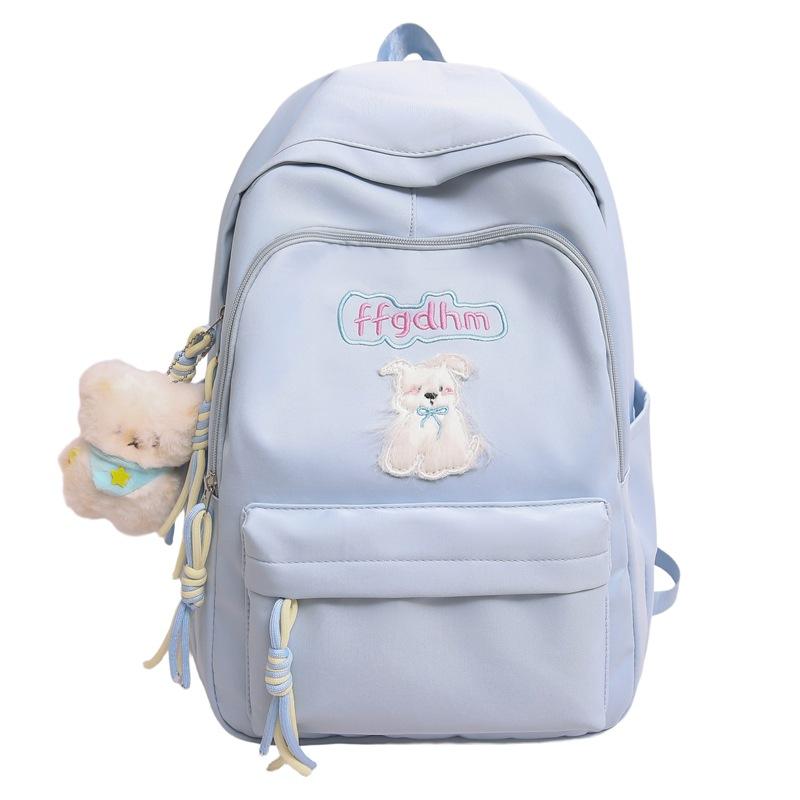 Schoolbag New Embroidered Puppy Backpack Fashion Versatile Large Capacity Casual Backpack Cute High Value Student School Bag