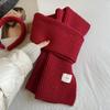 Solid color knitted scarf women's autumn and winter Korean version of student wool versatile warm thickened scarf couple trendy male couple