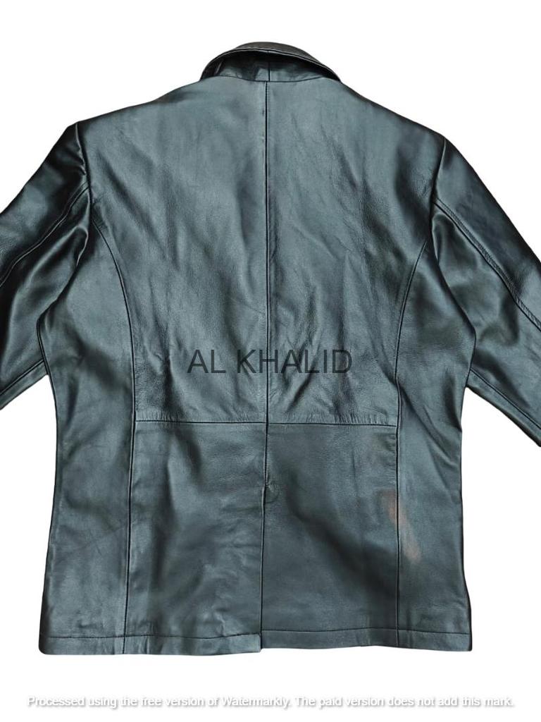 AL KHALID Echtes Weiches Schwarzes Lammleder Motorradstil Herren-Blazer Biker Stilvoll