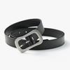 Retro Fashionable Black Pu Leather Belt For Women Featuring Stylish Buckle Japanese