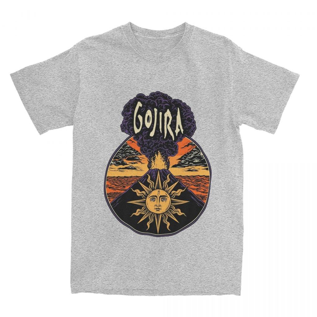 Men T-Shirt Gojiras Music Heavy Metal T-Shirts Hip Hop Humor Beach Tee Shirt Y2K Basic Custom Logo Cotton Tops Gift Idea