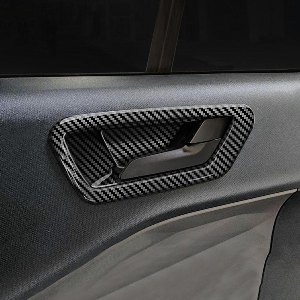 ABS Kolfiber Innerdörrskål Dekoration för Ford Maverick 2022-2024 Innerdörrshandtag Ram Trim Dekaler Tillbehör