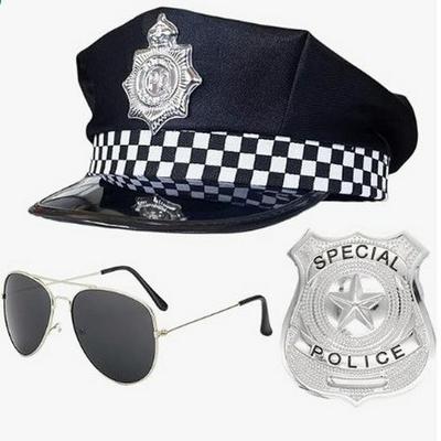 US Police Costume Hat: Octagonal Role-Playing Accessory