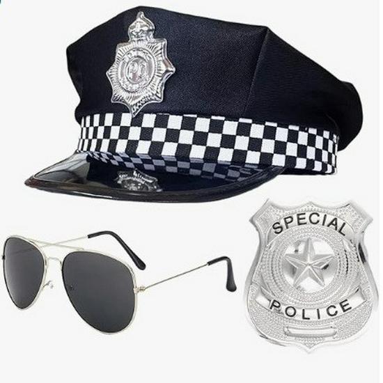 US Police Costume Hat: Octagonal Role-Playing Accessory