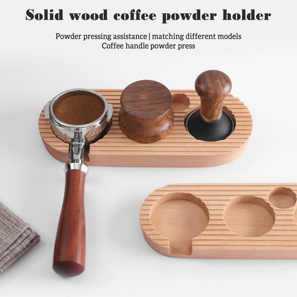 Wooden Coffee Tamper Base 4 Slots Coffee Powder Tamping Holder Coffee Making Accessories