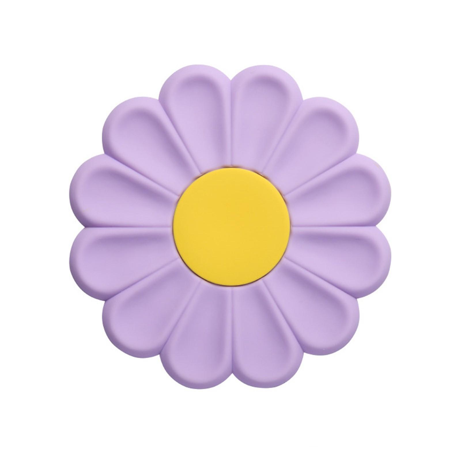 

Термостойкий силиконовый коврик в форме цветов с героями мультфильмов, коврик для чашки с напитком, нескользящий держатель для кастрюли, подставка для столовых приборов, кухонные аксессуары, гаджет One Size фиолетовый