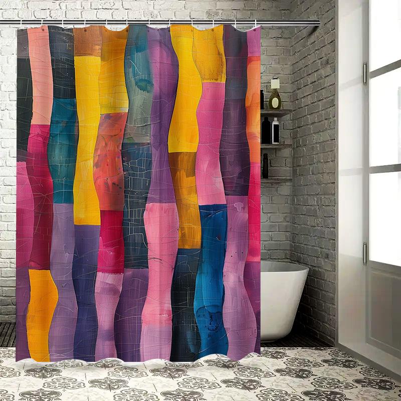 

Abstract Art Shower Curtain Modern Watercolor Design For Bathroom Decor Pink Purple Yellow Black Red Blue Orange 180X240Cm W60H190(CM)-1 Pcs