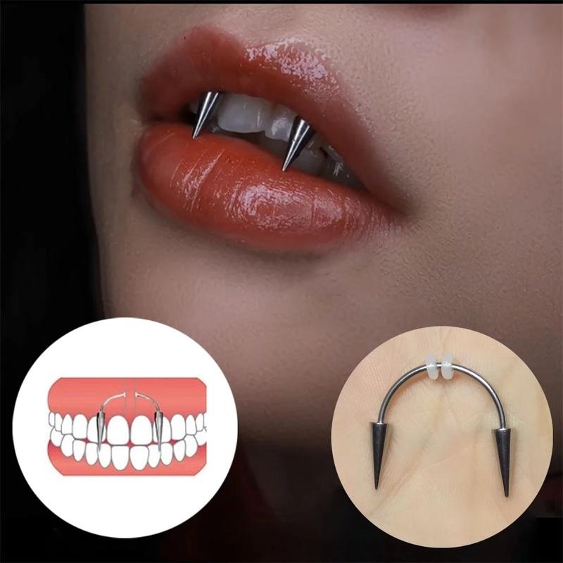 Fashion Lips Ring Stainless Steel Septum Piercing In Mouth Ring Puncture Earrings Hoop Nose Ring Body Piercing Jewelry LS