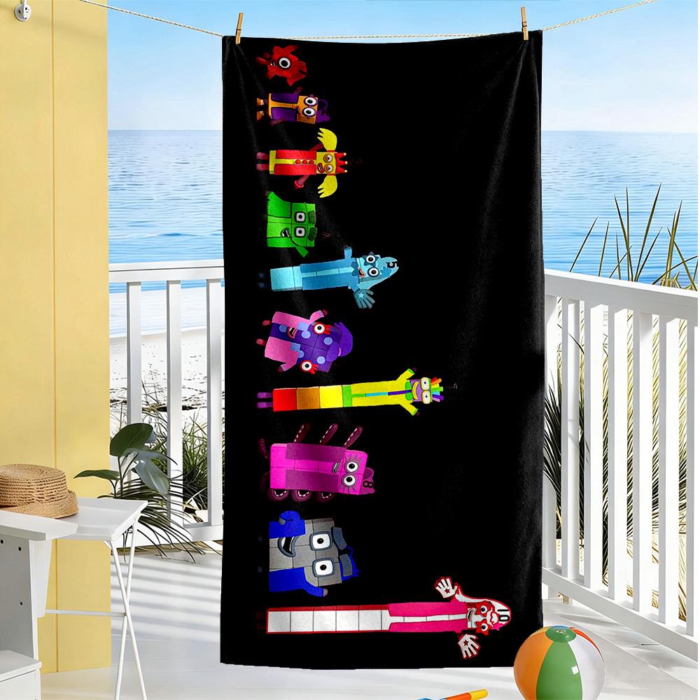 Numberblocks Beach Towel Soft Durable Quick-Dry Comfortable Lightweight Suitable for Sports, Travel, Swimming, Yoga, Bathroom, Beach, And Pool