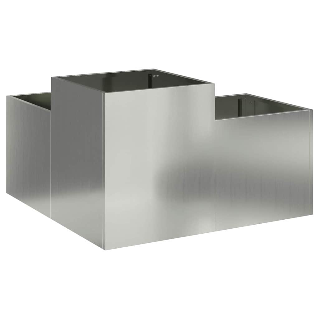 Garden Planter Silver 80 X 80 X 48 Cm Galvanized Steel
