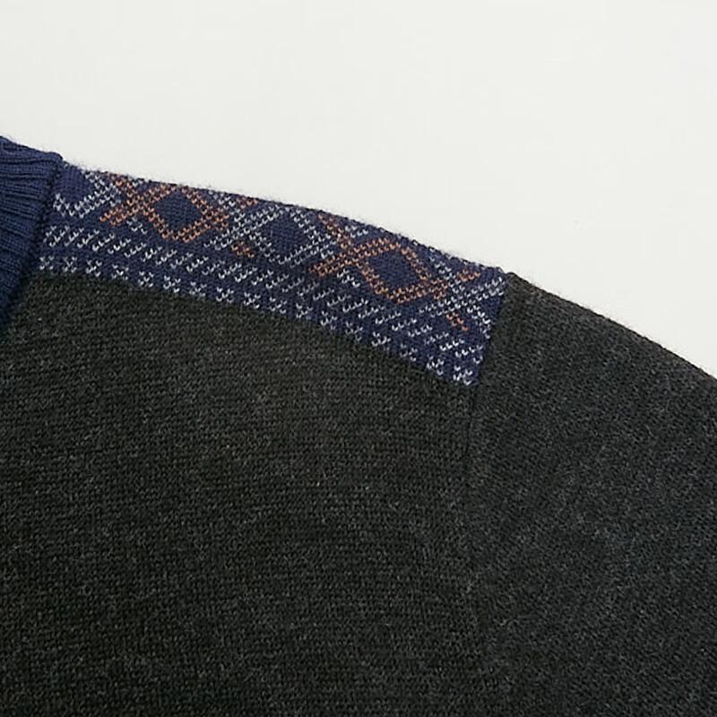 Pulover cu fermoar pe jumătate, lavabil, 100% lână, pentru bărbați, Hengyuanxiang